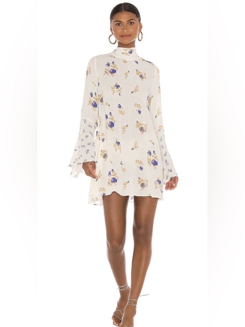 Free People Tate Mock-Neck Tunic Ivory Combo L